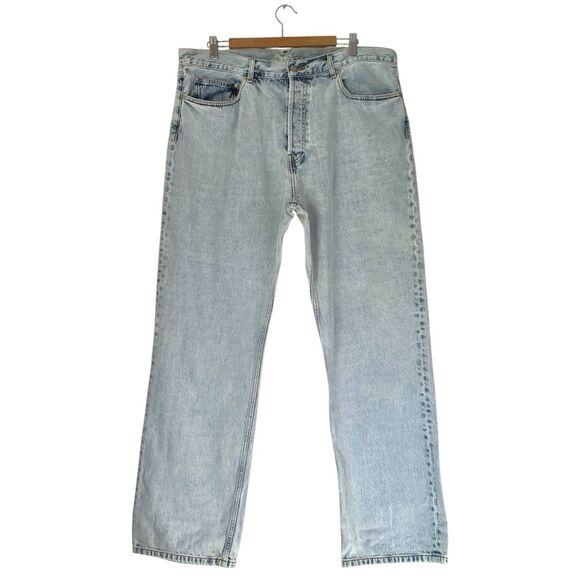Carhartt Jeans Men 38x32 Light Acid Wash Denim Nolan Pant Workwear USA Classic - Picture 1 of 9